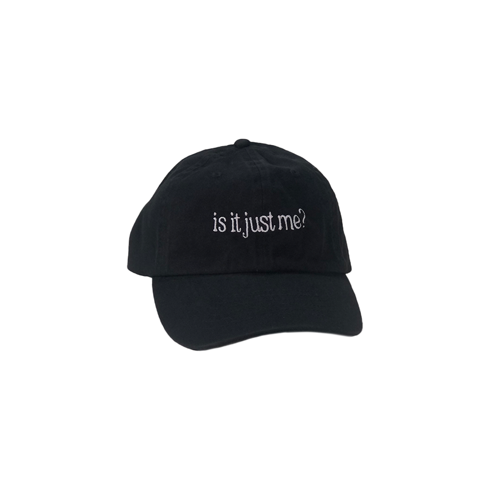 Official Meg McRee Merchandise. Is It Just Me? design on an adjustable black hat.